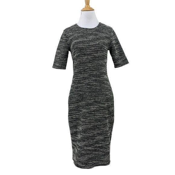 Banana Republic Boucle Sheath Dress Womens 2 Knee Length Back Zip Mid Sleeve - Picture 1 of 13